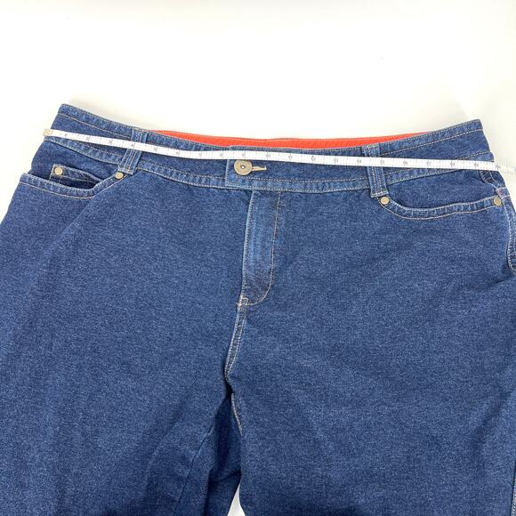 Coldwater Creek Lightweight Cropped Stretch Denim Jeans Cuffed Hem Size W 18 - Picture 3 of 7